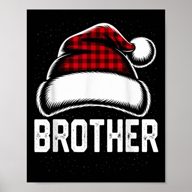 Bruder Santa Red Kariert Weihnachtsfamilie Matchin Poster (Vorne)