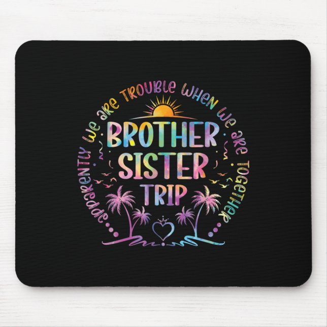 Bruder Schwester Matching Gefärbte Krawatte Bruder Mousepad (Vorne)