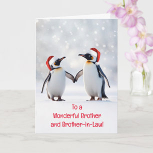 Bruder und Ehemann Frohe Feiertage süße Pinguine Karte