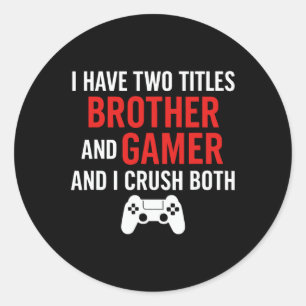 Bruder und Gamer - PC-Gaming-Liebhaber Konsole Spi Runder Aufkleber