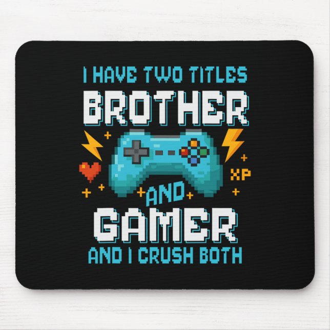 Bruder und Gamer Pixel Konsole Videospiel Player G Mousepad (Vorne)