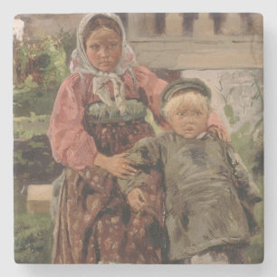 Bruder und Schwester, 1880 Steinuntersetzer