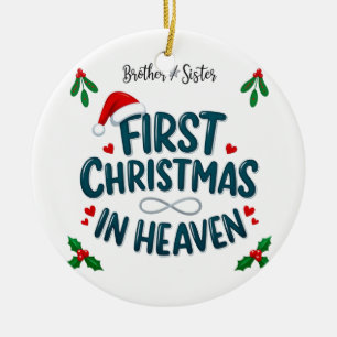 Bruder und Schwester erstes Weihnachten im Himmel Keramik Ornament