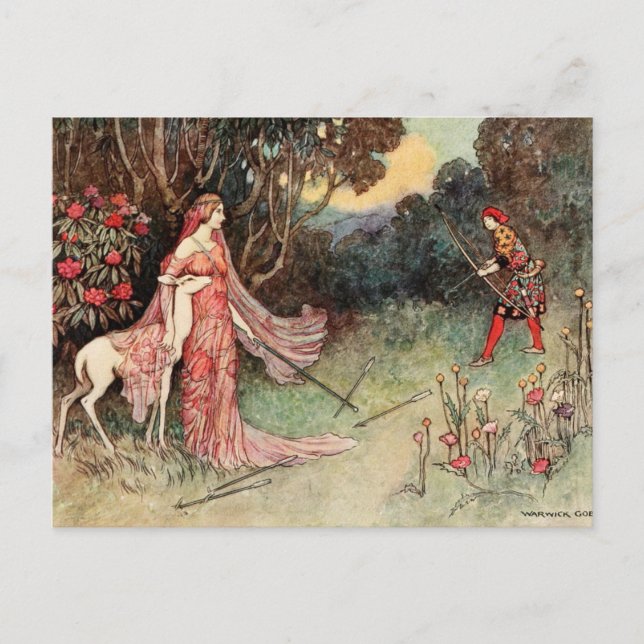 Bruder und Schwester Grimm - Warwick Goble märytal Postkarte (Vorderseite)