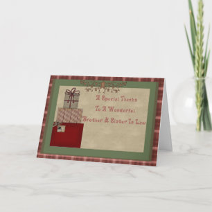Bruder und Schwester im Gesetz Weihnachtsgeschenk Dankeskarte