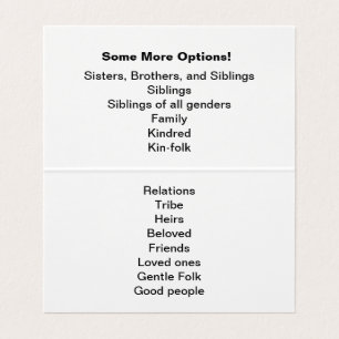 "Bruder-und Schwester-" Intervention w/suggestions Visitenkarten