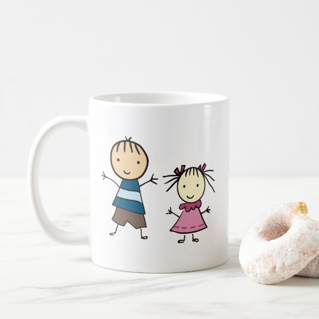 Bruder und Schwester Kaffeetasse (Mit Donut)
