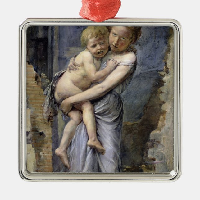 Bruder und Schwester Ornament Aus Metall (Vorne)