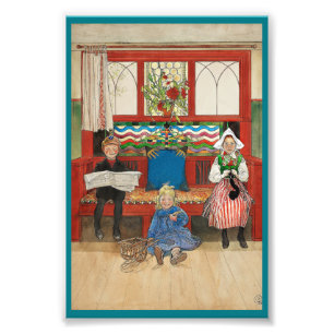 Bruder und Schwester spielen Mama und Papa Fotodruck