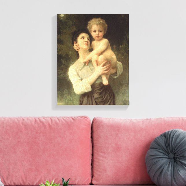 Bruder und Schwester von William Adolphe Bouguerea Leinwanddruck (Insitu (Wohnzimmer))