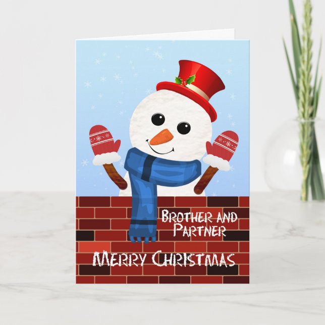 Bruder und sein Partner Weihnachten Snowman (Vorderseite)