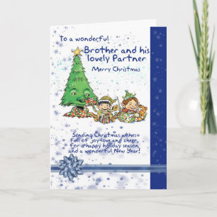 Bruder und seine Partner-Weihnachtskarte Feiertagskarte