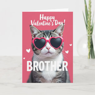 Bruder Valentinstag Herz Katzenkarte Karte