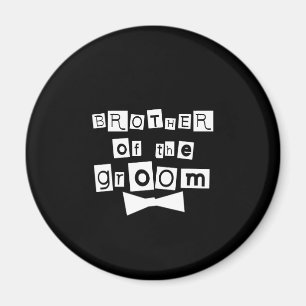 Bruder von Bräutigam-Weiß auf Schwarzem Magnet