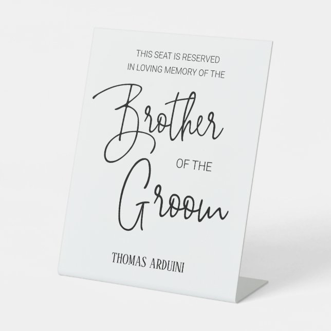 Bruder von Groom Gedenkstätte reserviert Stuhl Hoc Sockelschild (Vorderseite)