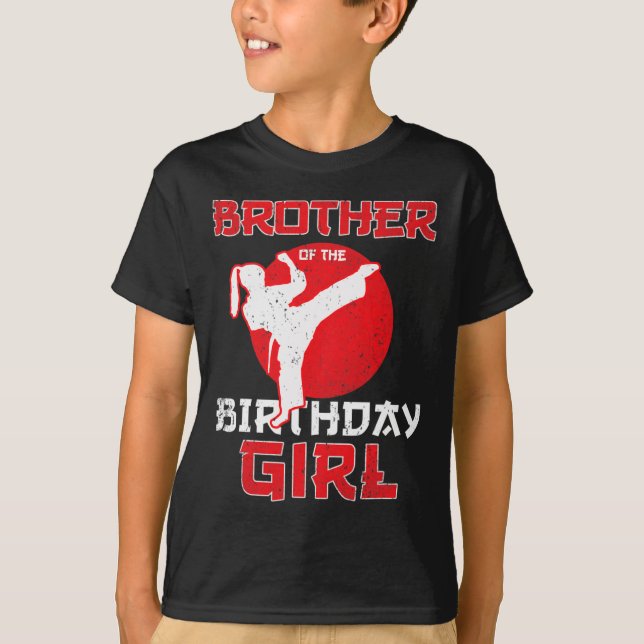 Bruder von Karate Taekwondo Girl Mart T-Shirt (Vorderseite)