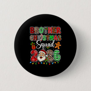 Bruder Weihnachtsmannschaft 2026 Leopard Lustiger Button