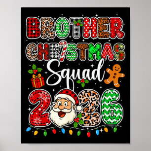 Bruder Weihnachtsmannschaft 2026 Leopard Lustiger Poster