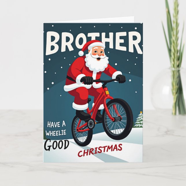 Bruder Wheelie Frohe Weihnachtskarte Karte (Vorderseite)