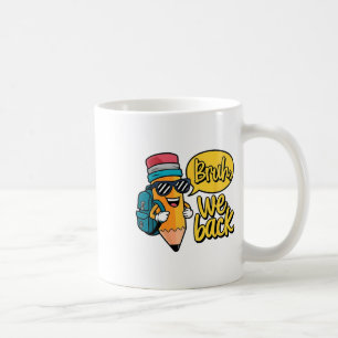 Bruder Wir Zurück Zur Schule Lehrer Bleistift Erst Kaffeetasse