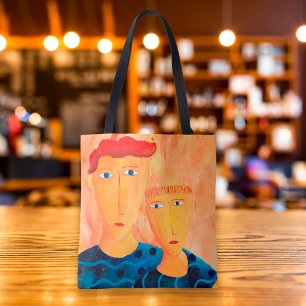 Brüder Zeitgenössische Malerei Tote Tasche