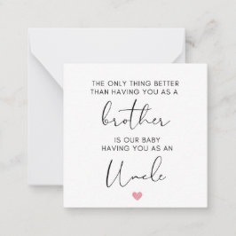 Bruder zum Onkel befördert, Schwangerschaft offenb Mitteilungskarte