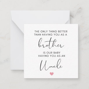 Bruder zum Onkel befördert, Schwangerschaft offenb Mitteilungskarte