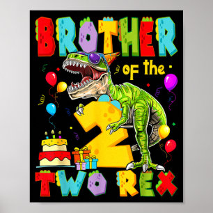 Bruder Zwei Rex 2. Geburtstagsillustration Poster
