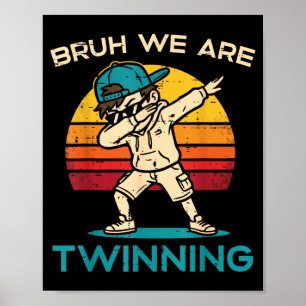Bruder Zwilling Junge Dab Retro Zwilling Tag Meme Poster