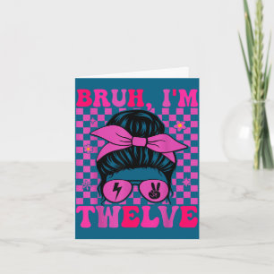 Bruder zwölf 12 12. Geburtstag Mädchen groovy 12 J Karte