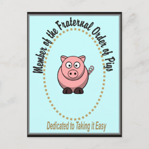 Brüderliche Reihenfolge der Schweine Postkarte