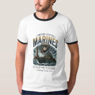 Brüderlichkeit der United States Marines auf See M T-Shirt