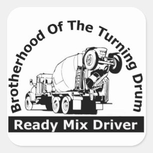 Bruderschaft der drehentrommel quadratischer aufkleber