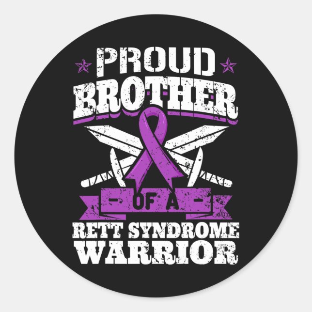 Bruderschaft eines Rett-Syndroms - Bewusstsein des Runder Aufkleber (Vorderseite)