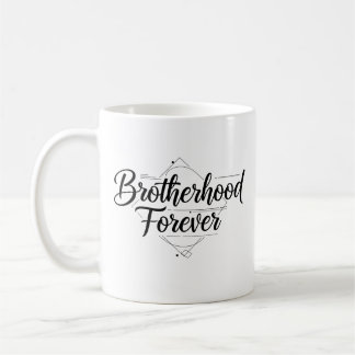 Brüderschaft für immer Elegantes Skript Schwarz un Kaffeetasse