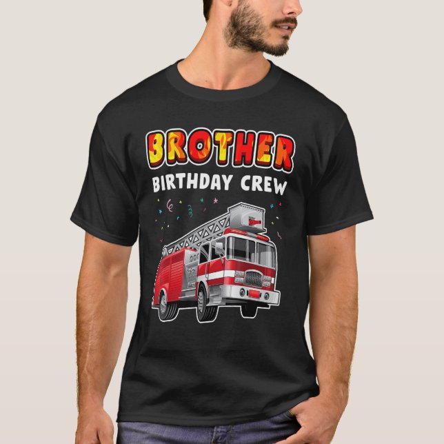 Bruderschaft Geburtstag Crew Party Feuerwehrwagen  T-Shirt (Vorderseite)