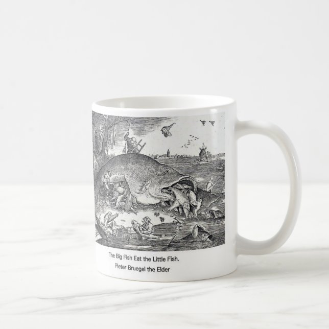 Bruegel , “ The Big Fish Eat the Little Fish. ” Kaffeetasse (Rechts)