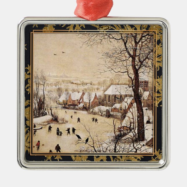 Bruegel the Elder - Winter Landscape Ornament Aus Metall (Vorne)