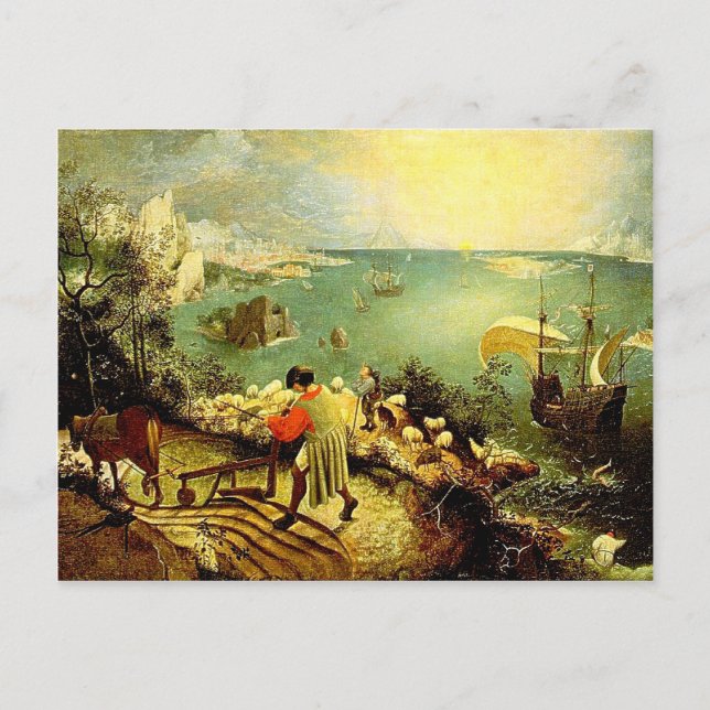 Bruegel's Landschaft mit dem Fall von Icarus - 155 Postkarte (Vorderseite)