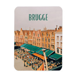 Bruges Belgien Foto Vintage Magnet