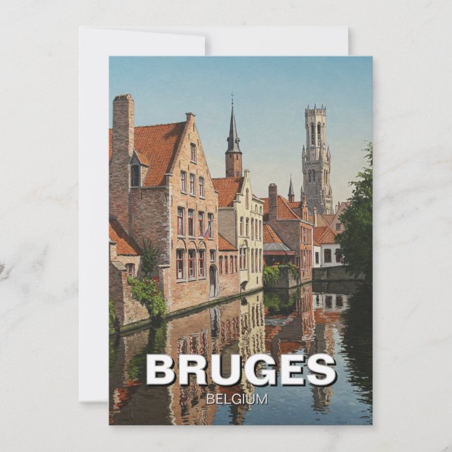 Bruges Belgium Reisen Souvenir Vintag Feiertagskarte (Vorderseite)
