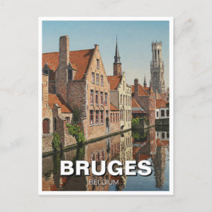 Bruges Belgium Reisen Souvenir Vintag Postkarte