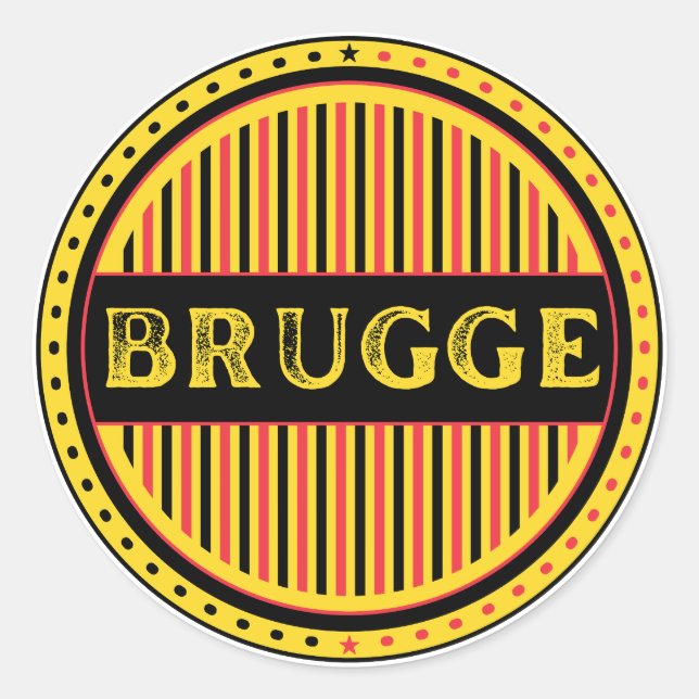 Bruges City Pride Emblem – Belgian Identity Runder Aufkleber (Vorderseite)