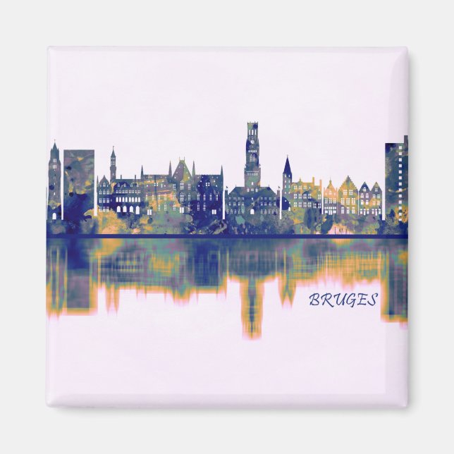 Bruges Skyline Magnet (Vorne)