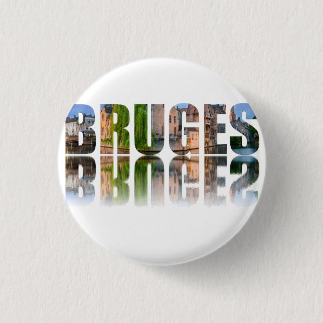 Bruges Text Foto Button (Vorderseite)