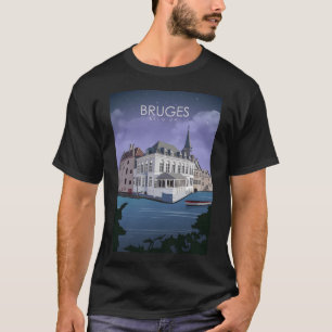 Bruges Vintag Minimal Belgium Travel Poster bei Ni T-Shirt