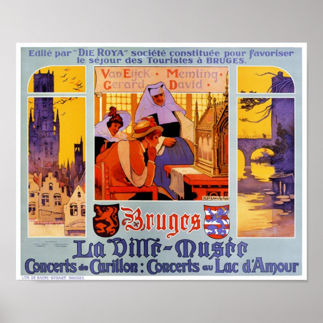 Bruges Vintage Travel Poster wiederhergestellt (Vorne)