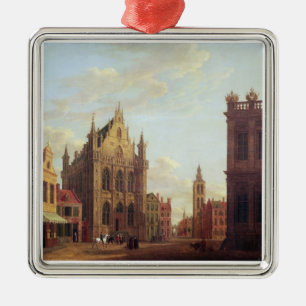 Brügge, 1824 (Öl auf Platte) Silbernes Ornament