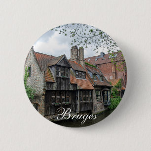 Brügge Altstadt in Belgien Button