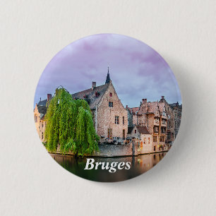 Brügge Altstadt und Belfischer Turm Button